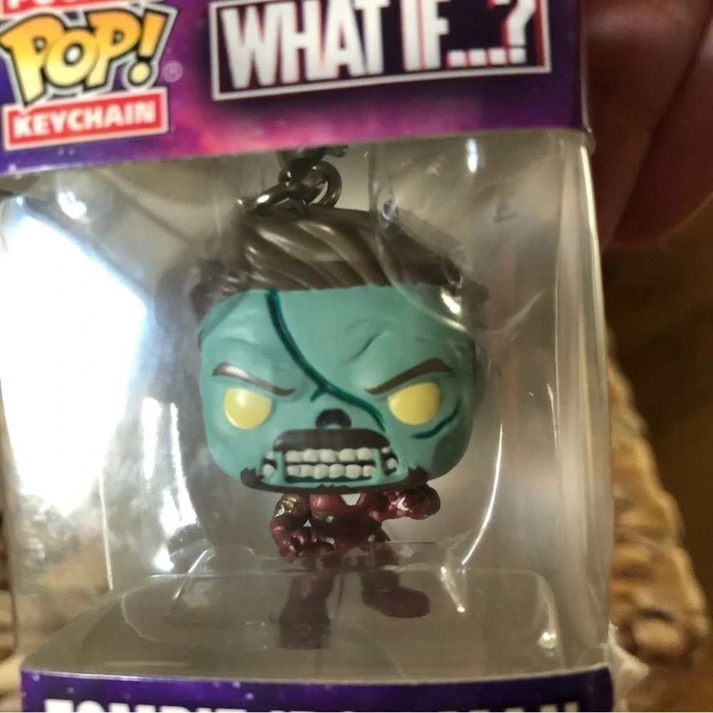 Funko Pop Marvel What IF…? Zombie Iron Man keychain